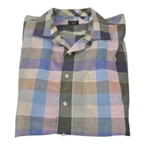 Leo Chevalier Short Sleeve Button‎ Up Colorblock Shirt Men's Size XL